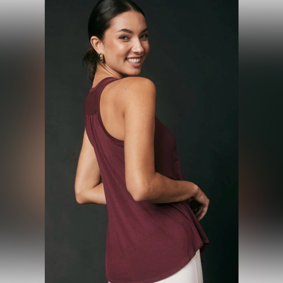 SheBird Freedom Racerback Tank Built In Bra Top Dark Cherry Modal Small Medium 3 - Picture 4 of 11